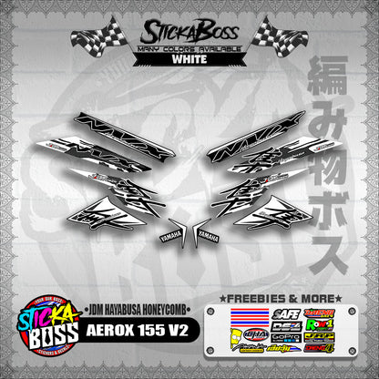 AEROX 155 V2 DECALS ( JDM HAYABUSA HONEYCOMB )【WITH FREEBIES】