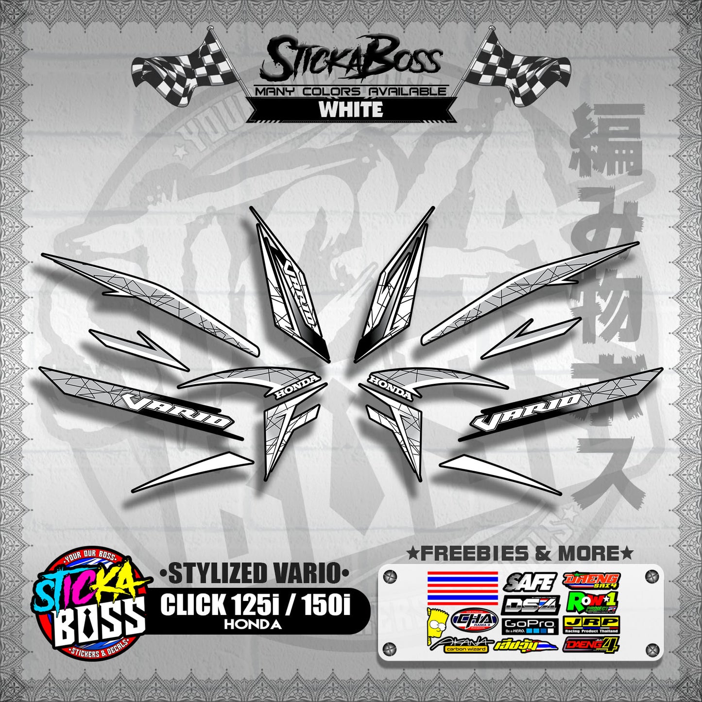 CLICK 125i / 150i V2 DECALS ( STYLIZED VARIO )【WITH FREEBIES】