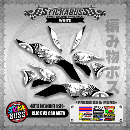 CLICK V3 CAR META DECALS ( BEETLE TOKYO DRIFT INSPO )【WITH FREEBIES】