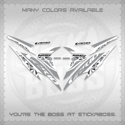 CLICK 125 V2 VARIO FOR WHITE DECALS (2018–2022 STYLE DESIGN) STICKER DECALS BY STICKABOSS