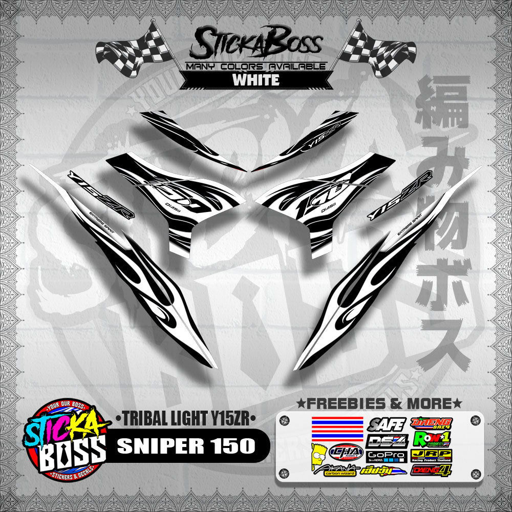 SNIPER 150 DECALS ( TRIBAL LIGHT Y15ZR )[ PREMIUM GLOSSY LAMINATED ]【WITH FREEBIES】