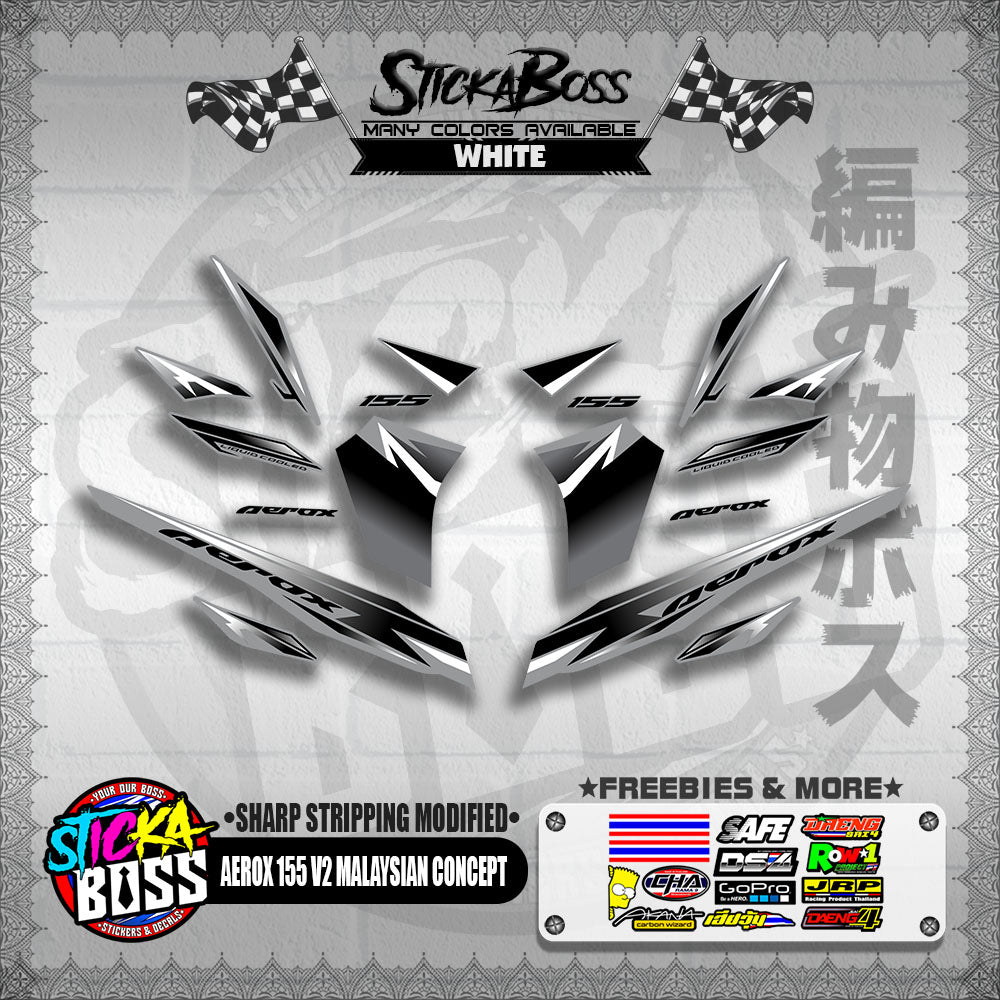 AEROX 155 V2 MALAYSIAN CONCEPT DECALS ( SHARP STRIPPING MODIFIED )【WITH FREEBIES】