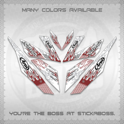 RAIDER 150 Fi FOR WHITE SATRIA DECALS(ARAI API NEW TERBARU VIRAL ELEGAN)STICKER DECALS By STICKABOSS