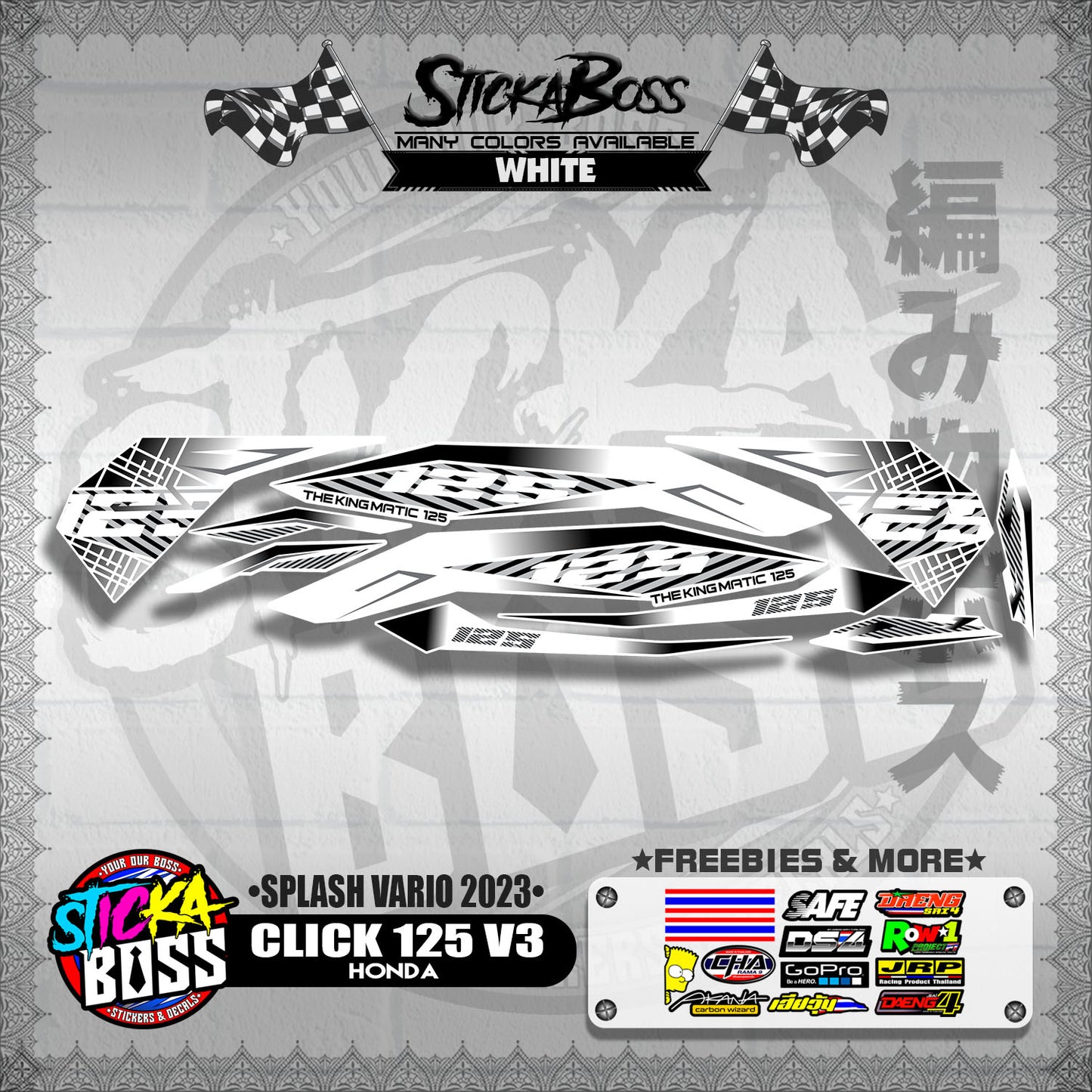 CLICK 125 V3 STOCK DECALS ( SPLASH VARIO 2023 )【WITH FREEBIES】
