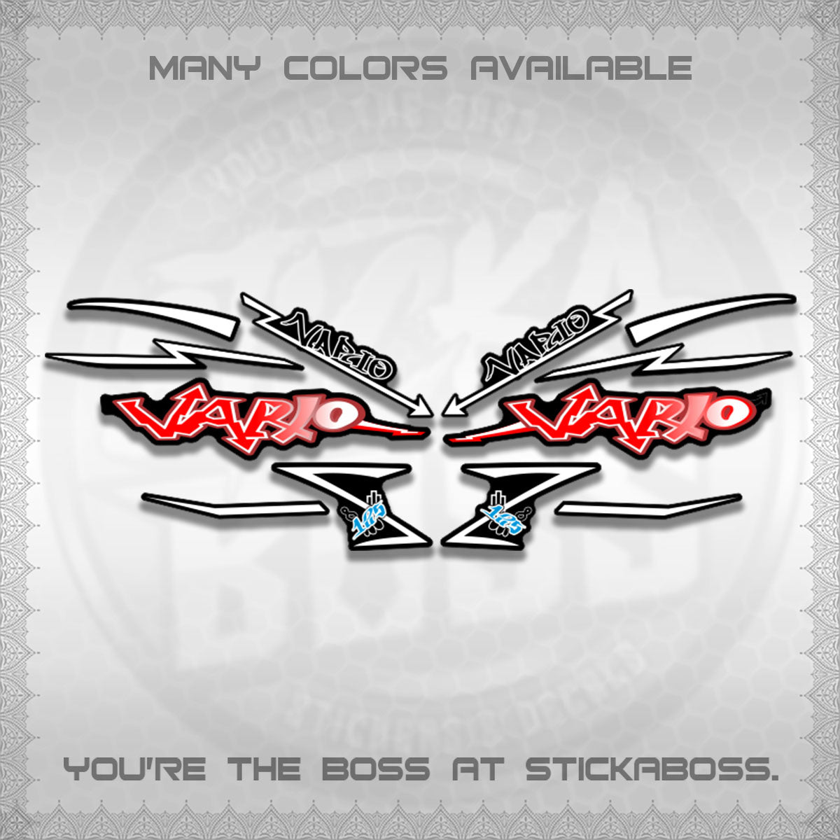 CLICK V2 INDO/MALAY VARIO DECALS (GRAFITY VARIO MOTIF)STICKER DECALS BY STICKABOSS