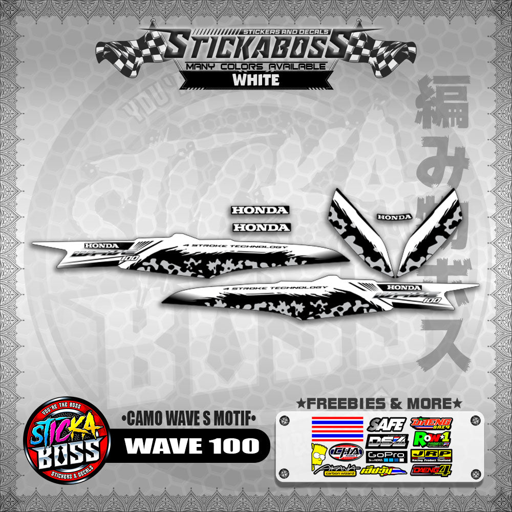 WAVE 100 THAILAND STICKER DECALS ( CAMO WAVE S MOTIF )【WITH FREEBIES】
