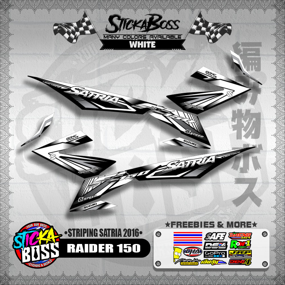 RAIDER 150 DECALS ( STRIPING SATRIA 2016 ) [ PREMIUM GLOSSY LAMINATED ]【WITH FREEBIES】