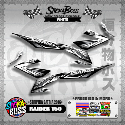 RAIDER 150 DECALS ( STRIPING SATRIA 2016 ) [ PREMIUM GLOSSY LAMINATED ]【WITH FREEBIES】