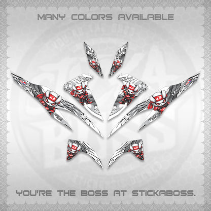CLICK 125 V2 FOR WHITE DECALS (2026 NEW RCB 2.0 DESIGN) STICKER KITS BY STICKABOSS