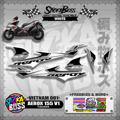 AEROX 155 V1 DECALS ( VIETNAM 001 )【WITH FREEBIES】