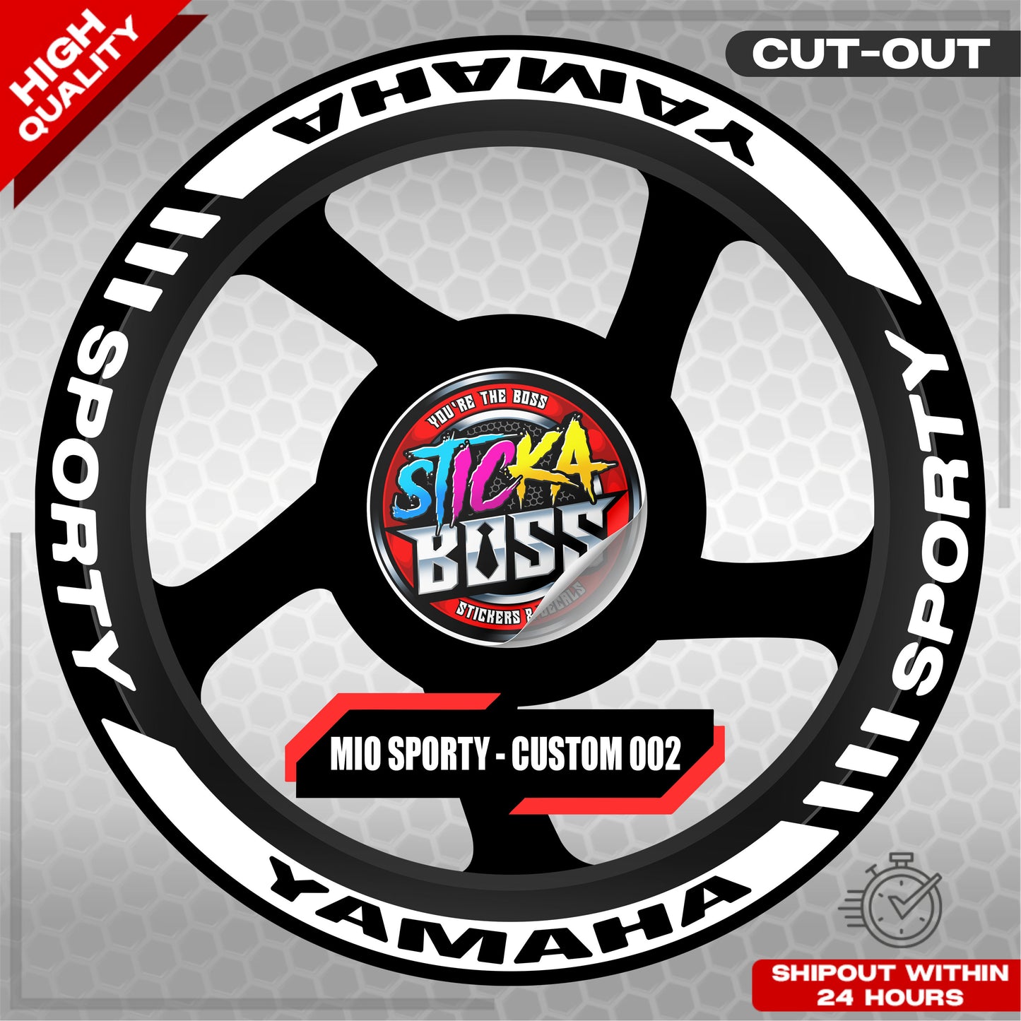 MIO SPORTY MAG STICKER SET ( 2 MAGS ) - CUSTOM 002 | VINYL WATERPROOF CUT-OUT DECALS