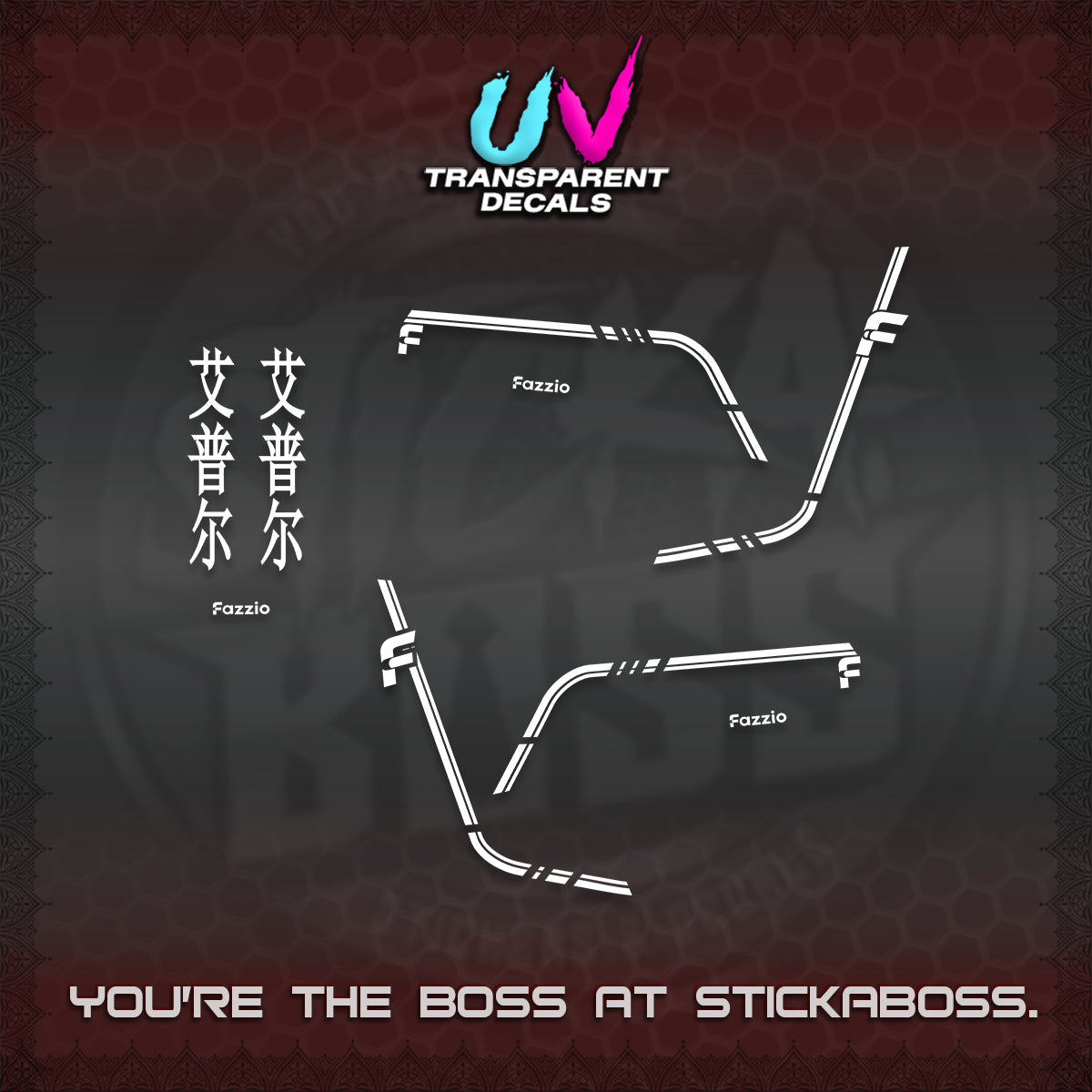FAZZIO UV TRANSPARENT DECALS (2026 JAPAN LINES) STICKER KITS BY STICKABOSS