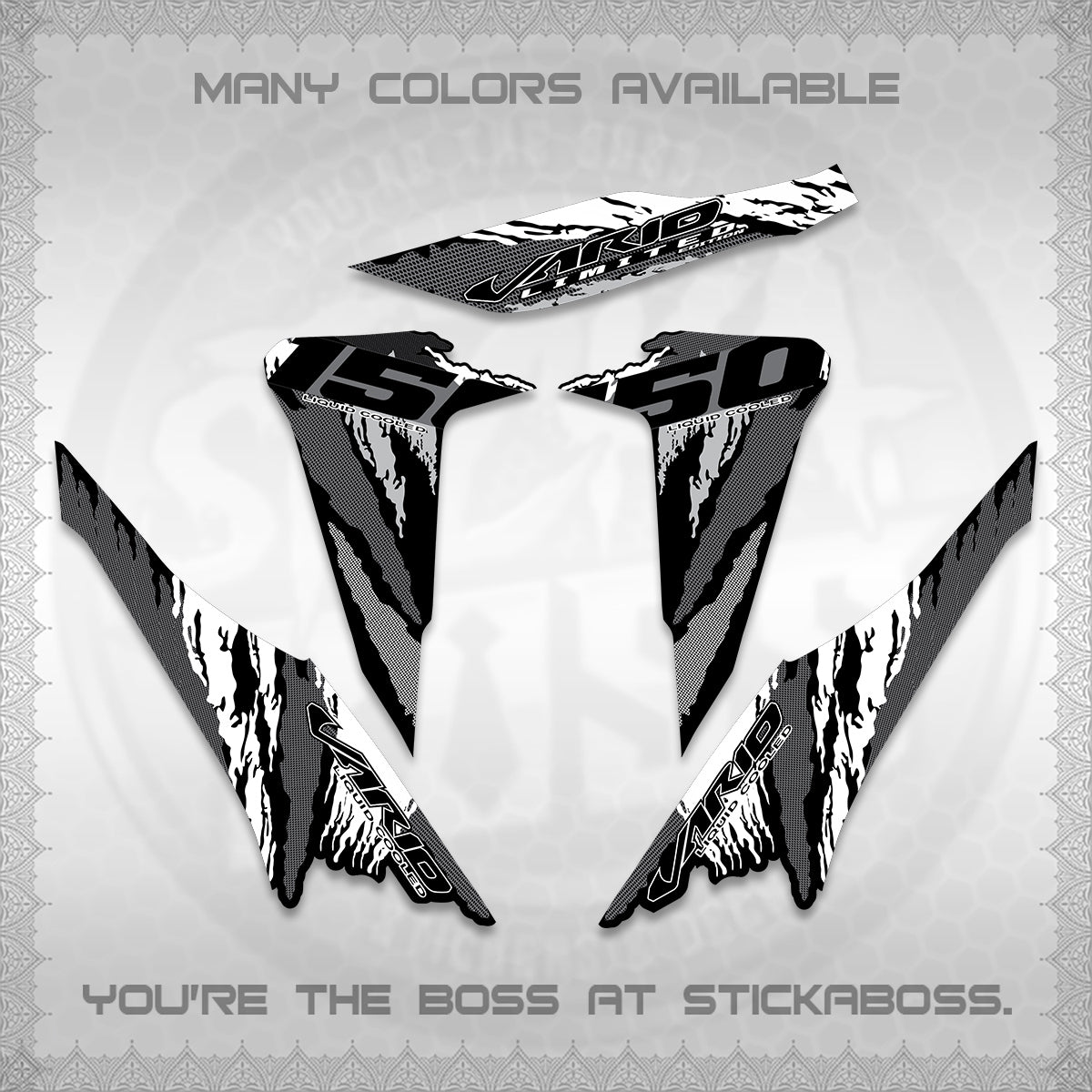CLICK 150 V2 VARIO DECALS (2022 SPECIAL SPLASH DESIGN) STICKER KITS BY STICKABOSS