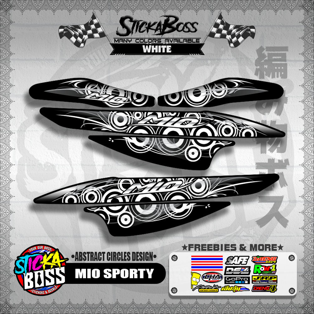 MIO SPORTY DECALS ( ABSTRACT CIRCLES DESIGN )【WITH FREEBIES】