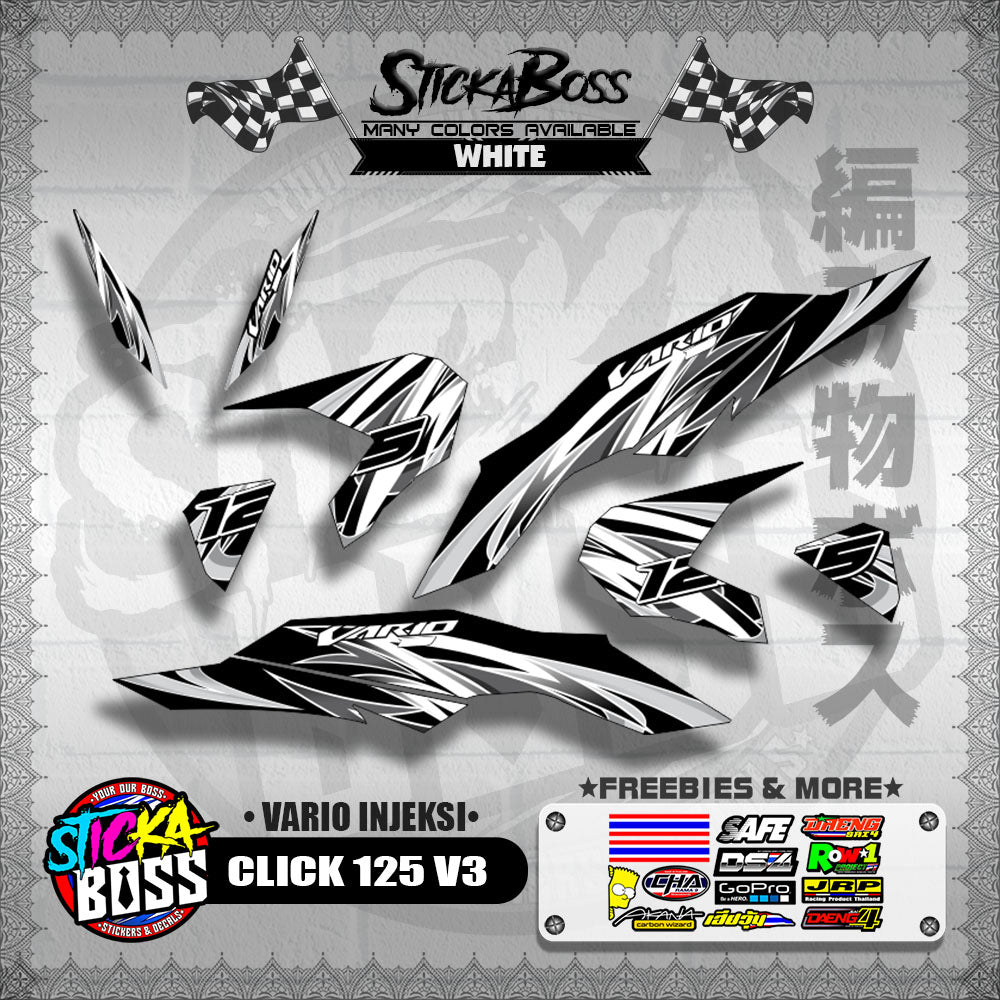 CLICK 125 V3 DECALS ( VARIO INJEKSI )【WITH FREEBIES】