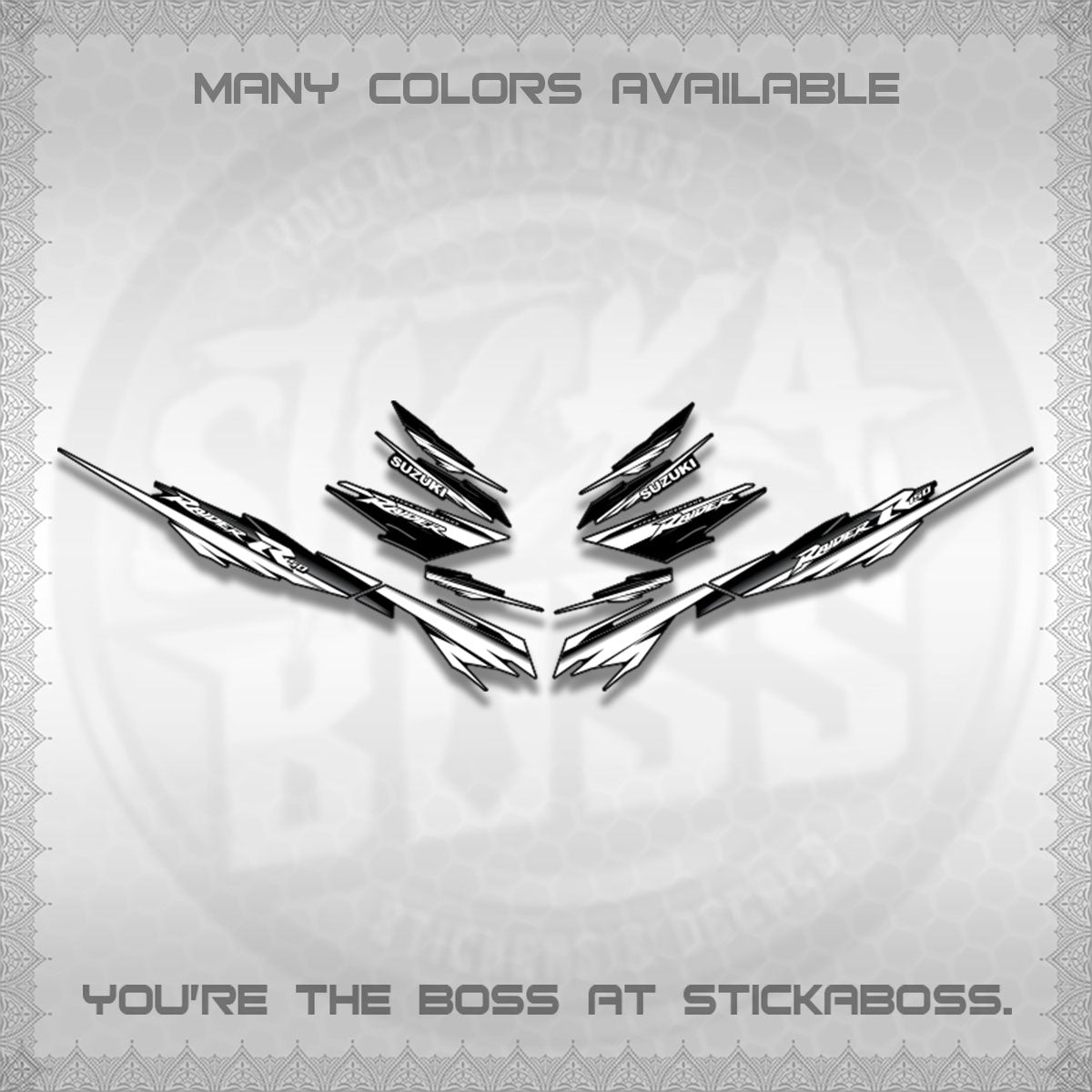 RAIDER 150 FI SATRIA DECALS (MINIMALIST 0016 DESIGN)STICKER DECALS By STICKABOSS