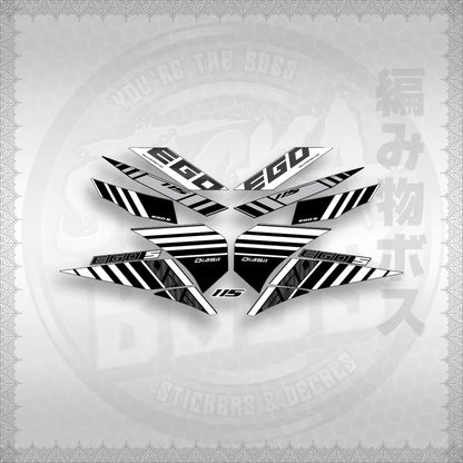 STICKER DECALS for MIO SOUL 115 CARB (MSICEGSBA) By STICKABOSS (SOFIE LAMINATED WATERPROOF)