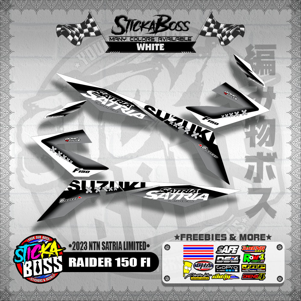 RAIDER 150 FI DECALS ( 2023 NTN SATRIA LIMITED )【WITH FREEBIES】
