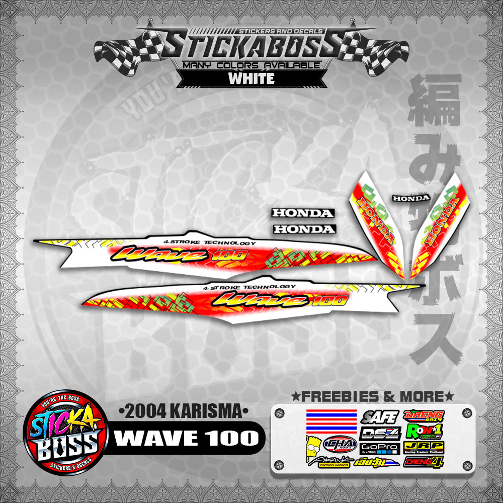 WAVE 100 STICKER DECALS ( 2004 KARISMA )【WITH FREEBIES】