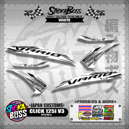 CLICK 125i V3 DECALS ( JAPAN CUSTOMS )【WITH FREEBIES】