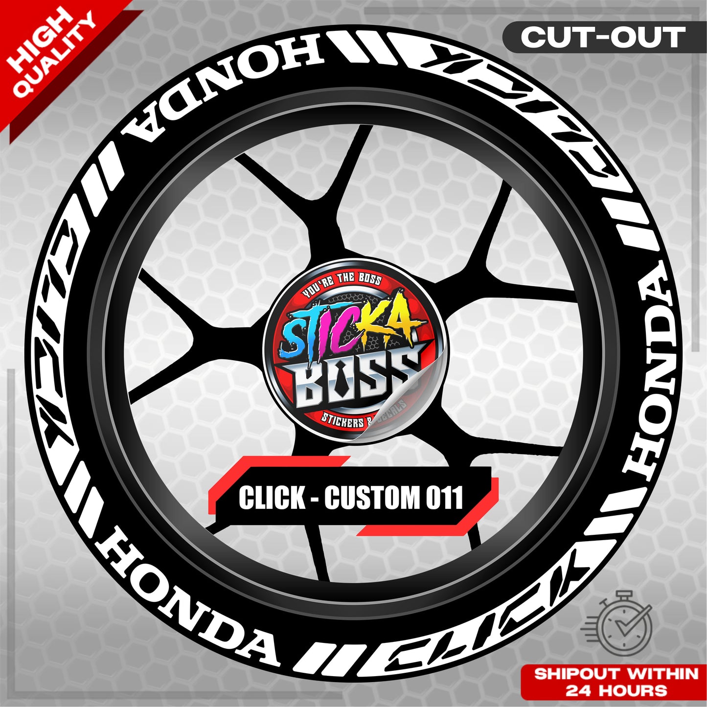 CLICK 125 / 150 / 160 MAG STICKER SET  ( 2 MAGS ) - CUSTOM 011 | VINYL WATERPROOF CUT-OUT DECALS