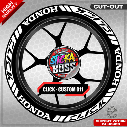 CLICK 125 / 150 / 160 MAG STICKER SET  ( 2 MAGS ) - CUSTOM 011 | VINYL WATERPROOF CUT-OUT DECALS