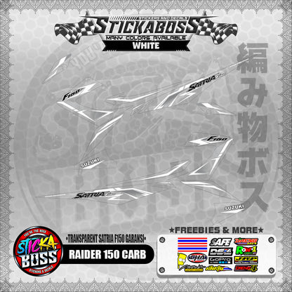 【PREMIUM UV PRINT】TRANSPARENT RAIDER 150 CARB DECALS ( SATRIA F150 GARANSI )【WITH FREEBIES】