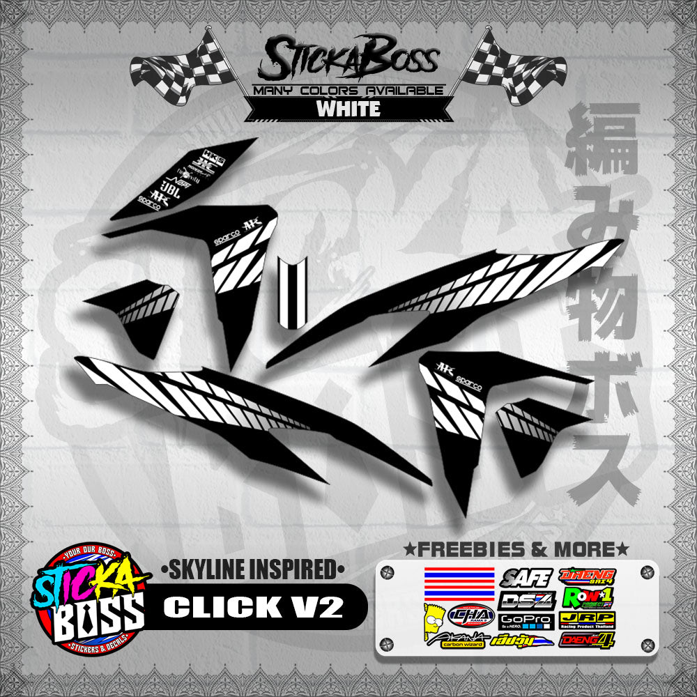 CLICK V2 DECALS ( SKYLINE INSPIRED )【WITH FREEBIES】