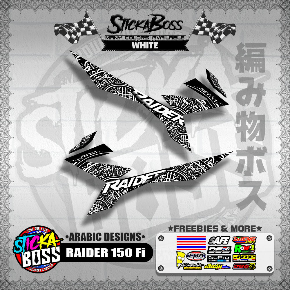 RAIDER 150 Fi DECALS ( ARABIC DESIGNS )【WITH FREEBIES】