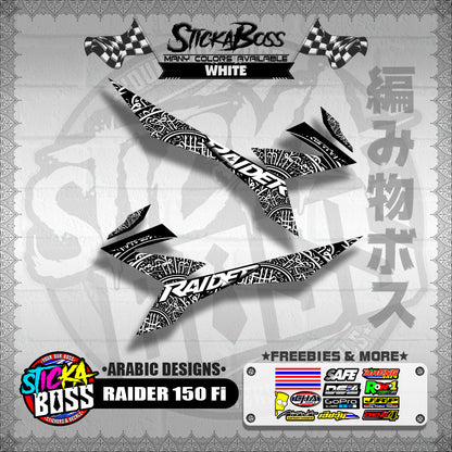 RAIDER 150 Fi DECALS ( ARABIC DESIGNS )【WITH FREEBIES】