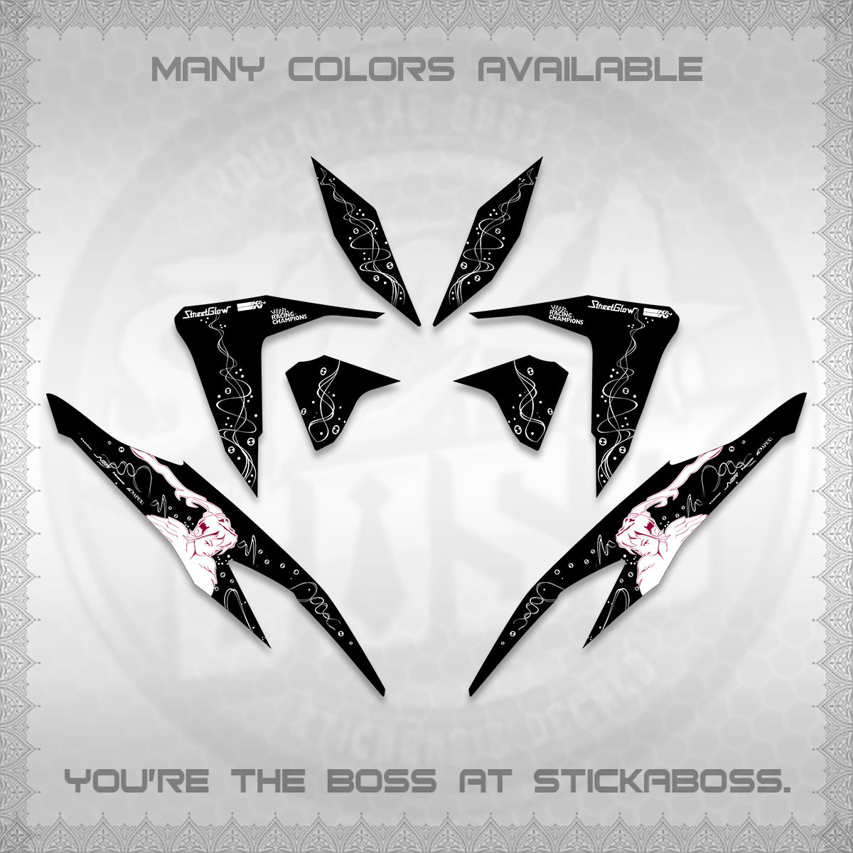 CLICK V2 DECALS (2026 2F2F SWIRL DESIGN) STICKER KITS BY STICKABOSS