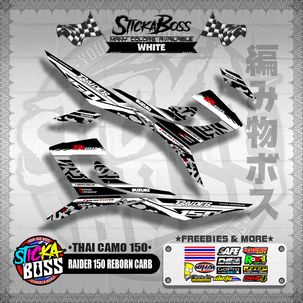 RAIDER 150 REBORN CARB DECALS ( THAI CAMO 150 )【WITH FREEBIES】