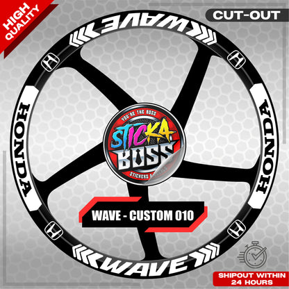 WAVE 110  / 125 MAG STICKER SET ( 2 MAGS ) - CUSTOM 010 | VINYL WATERPROOF CUT-OUT DECALS