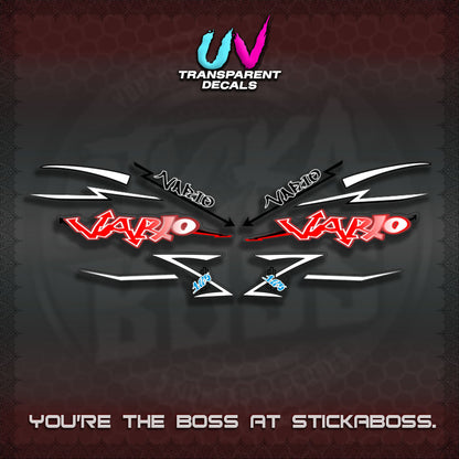 CLICK V2 INDO/MALAY UV TRANSPARENT VARIO DECALS (GRAFITY VARIO MOTIF)STICKER DECALS By STICKABOSS