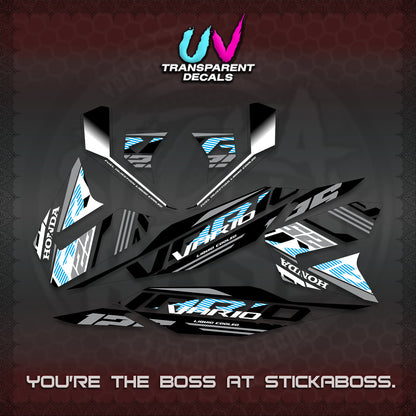 CLICK 125 V4 MALAY VARIO UV TRANSPARENT  DECALS (2026 VV12 DESIGN) STICKER KITS By STICKABOSS