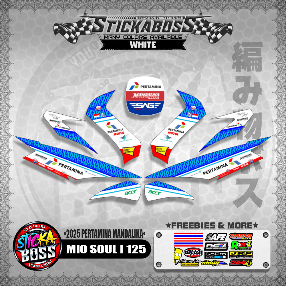 MIO SOUL I 125 STICKER DECALS ( 2025 PERTAMINA MANDALIKA )【WITH FREEBIES】