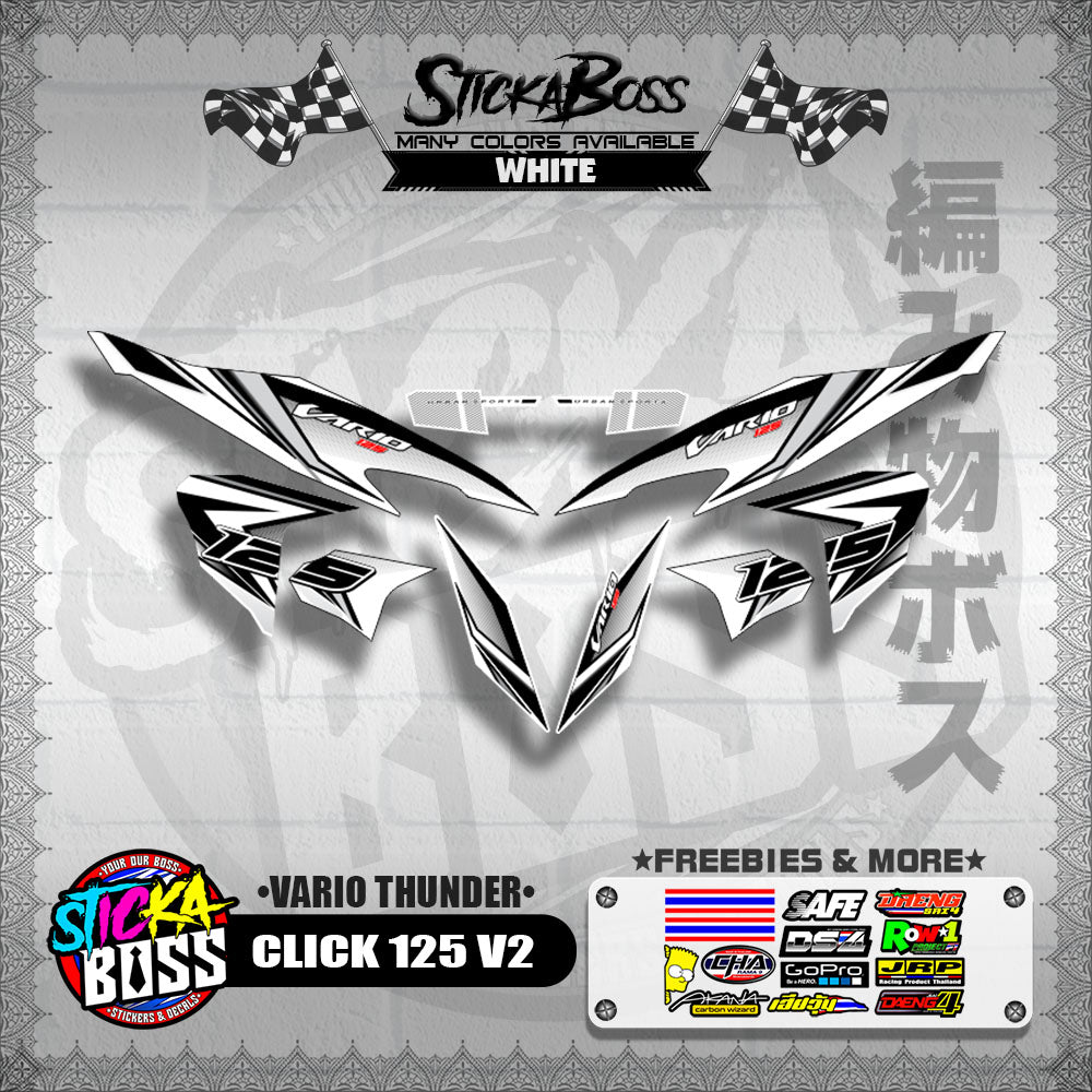 CLICK 125 V2 DECALS ( VARIO THUNDER )【WITH FREEBIES】