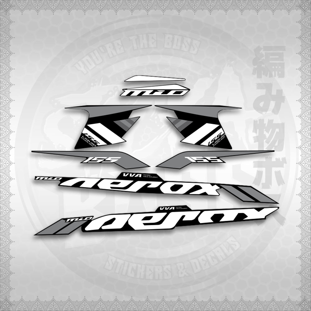 STICKER DECALS for AEROX 155 V1 (AV120X7IN) By STICKABOSS (SOFIE LAMINATED WATERPROOF)