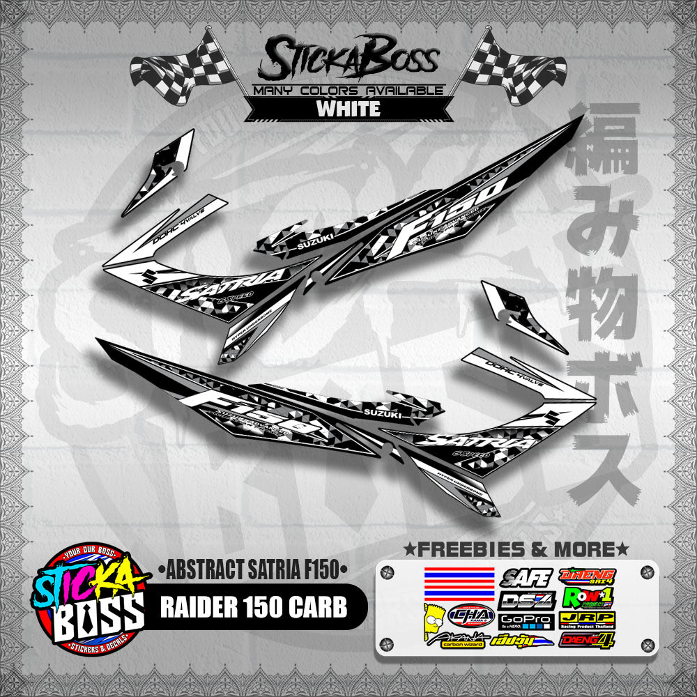 RAIDER 150 CARB DECALS ( ABSTRACT SATRIA F150 ) [ PREMIUM GLOSSY LAMINATED ]【WITH FREEBIES】