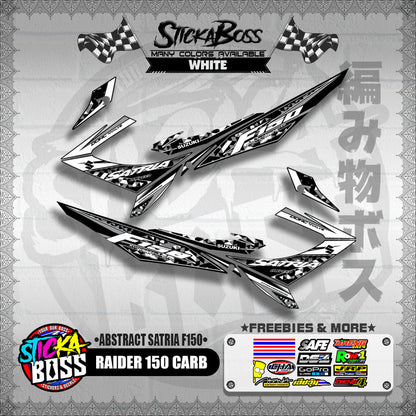 RAIDER 150 CARB DECALS ( ABSTRACT SATRIA F150 ) [ PREMIUM GLOSSY LAMINATED ]【WITH FREEBIES】