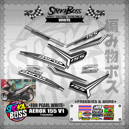 AEROX 155 V1 DECALS ( FOR PEARL WHITE )【WITH FREEBIES】