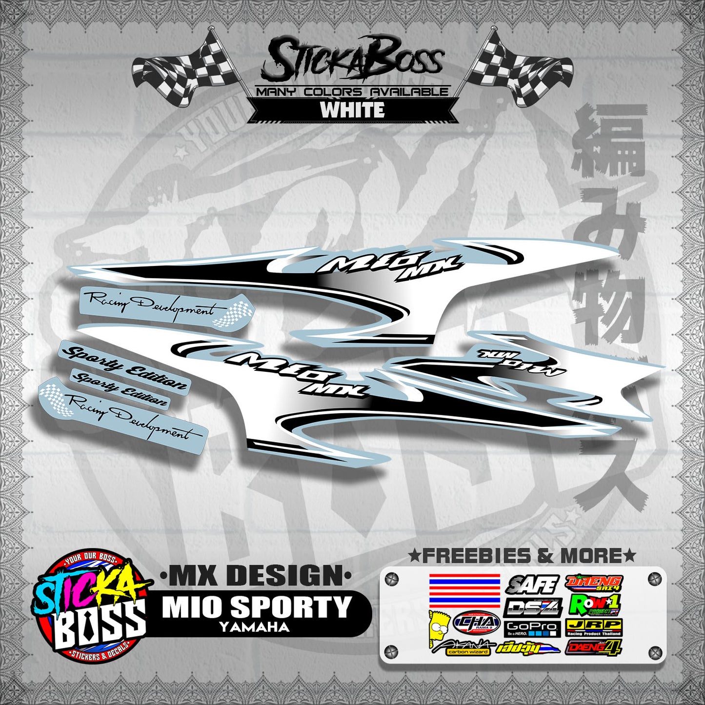 MIO SPORTY STOCK DECALS ( MX DESIGN )【WITH FREEBIES】