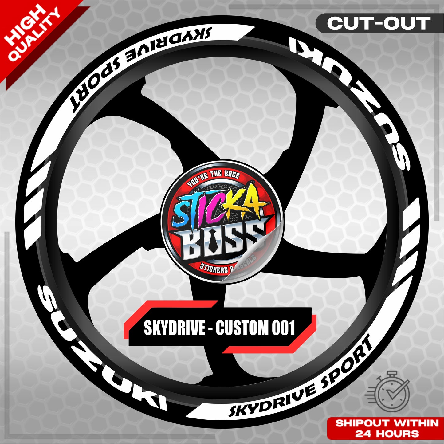 SKYDRIVE SPORT MAG STICKER SET  ( 2 MAGS ) - CUSTOM 001 | VINYL WATERPROOF CUT-OUT DECALS