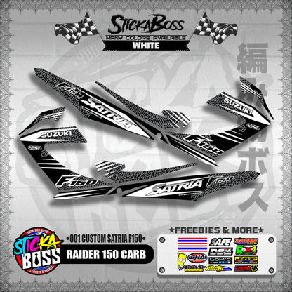 RAIDER 150 CARB DECALS ( 001 CUSTOM SATRIA F150 )【WITH FREEBIES】