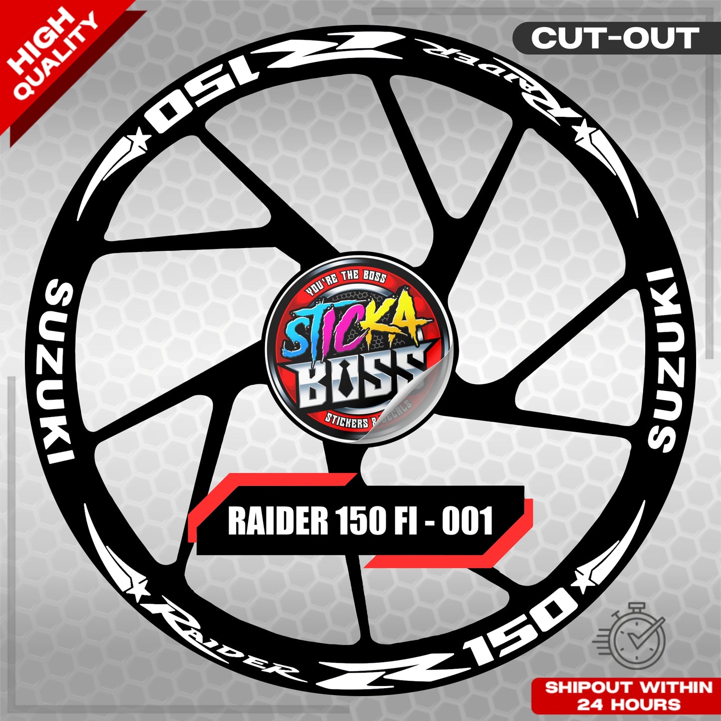 Suzuki Raider R150 Mag Sticker - 001 Star | VINYL WATERPROOF CUT-OUT DECALS