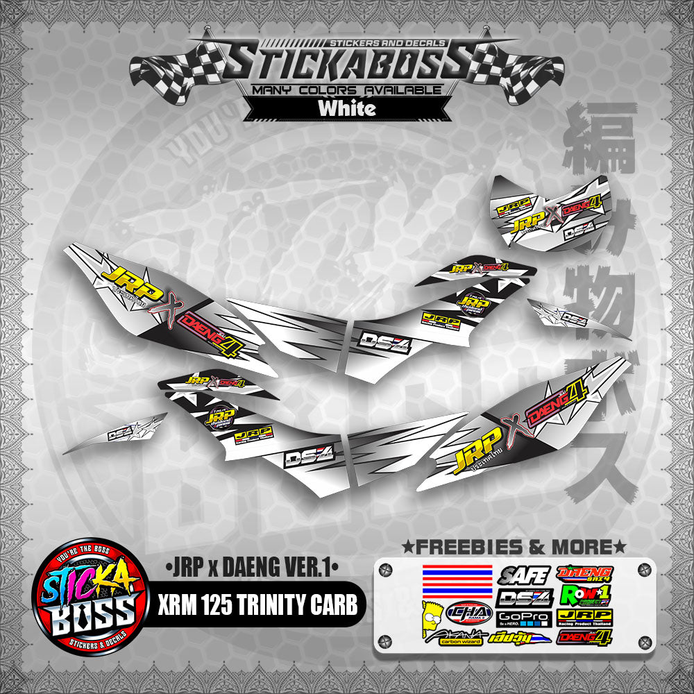 XRM 125 TRINITY CARB DECALS - (JRP x DAENG VER.1)【PREMIUM GLOSSY LAMINATED】