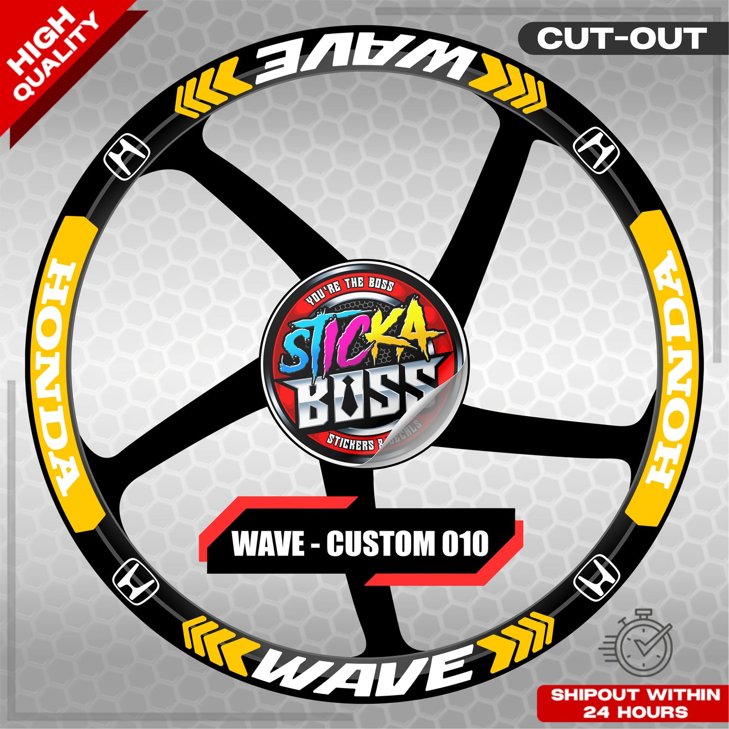 WAVE 110  / 125 MAG STICKER SET ( 2 MAGS ) - CUSTOM 010 | VINYL WATERPROOF CUT-OUT DECALS