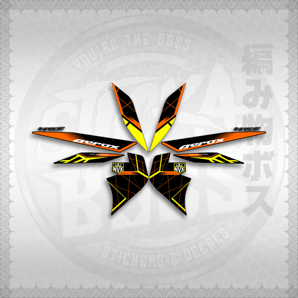 STICKER DECALS for AEROX V2 MALAYSIAN (AV2MAMABO) By STICKABOSS (SOFIE LAMINATED WATERPROOF)
