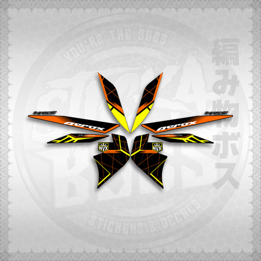 STICKER DECALS for AEROX V2 MALAYSIAN (AV2MAMABO) By STICKABOSS (SOFIE LAMINATED WATERPROOF)