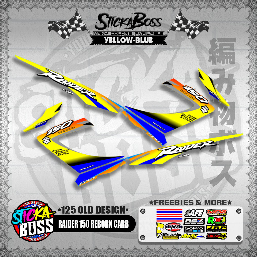 RAIDER 150 REBORN CARB DECALS ( 125 OLD DESIGN )【WITH FREEBIES】